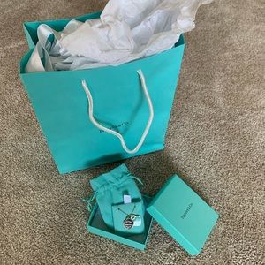 Tiffany Blue Double Heart Tag Pendant